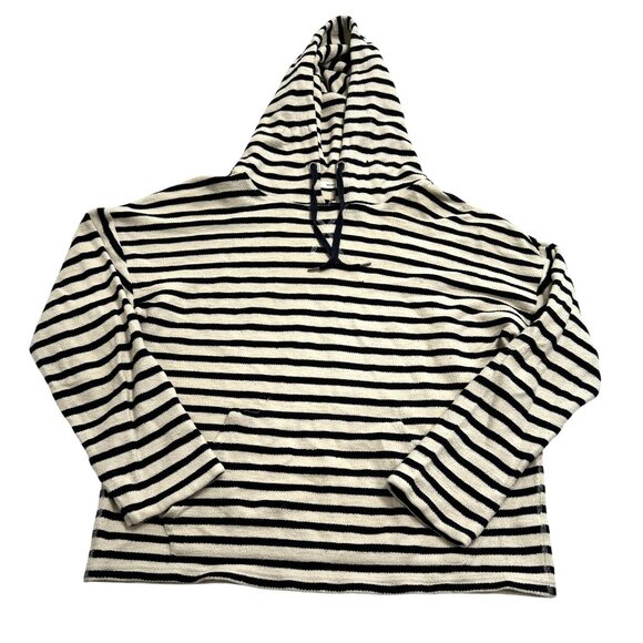 Moussy Cotton Hoodie in Navy Stripe - Picture 1 of 3